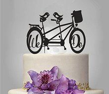 ShinyBeauty Cake-Topper-Decorations,Bicycle Wedding Cake Toppers
