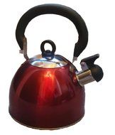 WHISTLING KETTLE 2.5 LITRE STAINLESS STEEL RED
