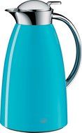 alfi Gusto Glass Vacuum Lacquered Metal Thermal Carafe for Hot and Cold Beverages, 1.0 L, Aquamarine