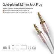 ROCK Stylish 3.5mm Multifunctional Audio Cable for AUX Devices, In-line Control, Tangle-free, High Flexibility... N2