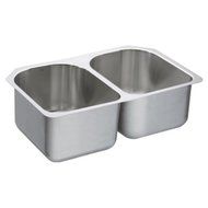Moen G18255 1800 Series 18-Gauge Double Bowl Undermount Sink, Stainless Steel by Moen