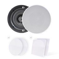 Pyle Ceiling Speakers - Stereo Home Theater Speakers - in Wall Speakers Flush Mount - 5.25-Inch White 150 Watt... N6