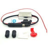 onelinkmore 12V Universal Auto FM Booster Amp Strong Anti-interference Metal Car Antenna Radio FM Signal Amplifier... N2