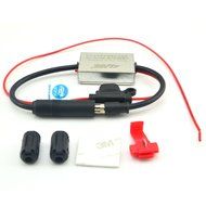 onelinkmore 12V Universal Auto FM Booster Amp Strong Anti-interference Metal Car Antenna Radio FM Signal Amplifier... N3