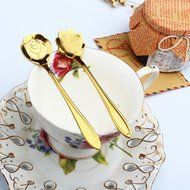 Wenkoni Stainless Steel Creative Spoon for Coffee&#12289;Tea&#12289;Cake&#12289;Sugar&#12289;Dessert Ice Cream Spoon (Set of 8)