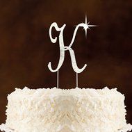 Letter L Rhinestone Crystal Cake Topper Silver, Numbers, Letters for Wedding, Birthday, Anniversary, Party. Shine... N10