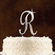 Letter L Rhinestone Crystal Cake Topper Silver, Numbers, Letters for Wedding, Birthday, Anniversary, Party. Shine... N11