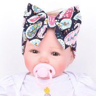 Newborn Infant Toddler Girls Baby Stripe Bowknot Beanie Hat Comfys Hospital Cap N5