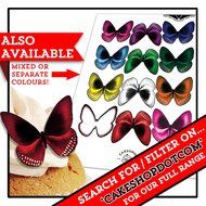 Cakeshop 12 x PRE-CUT Mixed Color Edible Butterfly Cake Toppers