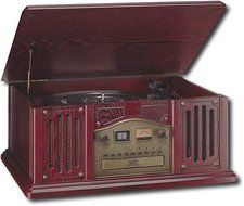 Leetac TAP-807 Nostaligia Wooden Music Center with Turntable, CD Player, AM/FM Radio