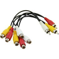Outop 3 RCA Male Jack to 6 RCA Female Plug Splitter Audio Video Av Adapter Cable N2