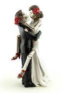 Day of the Dead Sexy Skulls Wedding Cake Topper