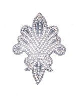 White Fleur De Lis Glass Rhinestone Applique Iron on