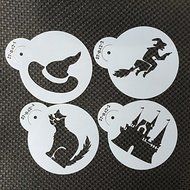 Sher 8pcs Halloween Stencil for Cookie Stencil Fondant Cake Decorating Tool Cupcake Stencil N2