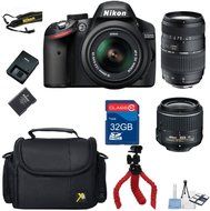Top Value Bundle For D3200 DX DSLR + 18-55 VRII Lens + Tamron 70-300 Zoom Lens + 32GB In Memory + Camera Carry...
