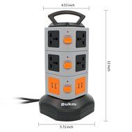Surge Protectors USB, Bukm Smart Power Strip Tower, 4-Port USB Travel Charger Charging Station 10-Outlet Surge... N11