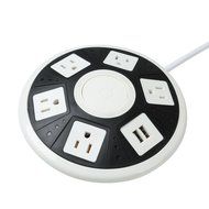 COOSA Smart Socket 5-AC Outlet + 2 USB Outputs UFO Shape Power Strip for Home/Office 2500W 10A /250V with 6.5...