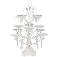 &#039;Madeleine Collection&#039; 12 Piece Cupcake Stand, Dessert Display Tower with Crystal Dangles (White) N3