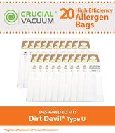20 Dirt Devil Type U Allergen Filtration 3-Pack Vacuum Bags, Compare to Dirt Devil Part# 3920750001, 3920047001...