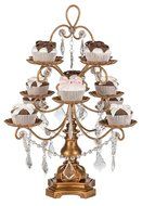 &#039;Madeleine Collection&#039; 12 Piece Cupcake Stand, Dessert Display Tower with Crystal Dangles (White) N4