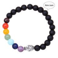 7 Chakra Beaded Yoga Reiki Healing Balance Bracelet Charm Buddha Head Bracelets N4