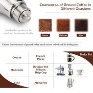 Manual Coffee Grinder, Stainless Steel Hand Coffee Bean Grinder, Personal Bur Grinder, Coffee Burr Mill, Espresso...