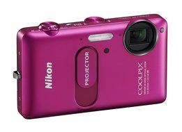 NIKON - Coolpix S1200pj Black 14.1-Megapixel Zoom Digital Camera with Built-In Projector N5