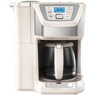 12-Cup, Mill and Brew, Programmable Coffee Maker With Grinder, White