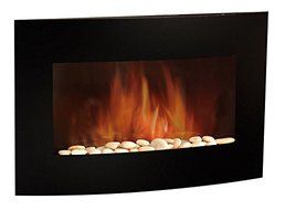 GHP 1500W Wall-Mount Remote-Controlled Fireplace w 3D Patented Flame Technology