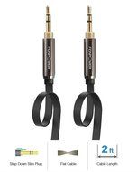 FosPower [4ft] 3.5mm Male to 3.5mm Male [AUX] Stereo Audio Cable - 24K Gold Plated Flat Tangle-Free Auxiliary... N26