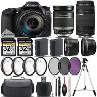 Canon EOS 80D DSLR Camera + Canon 18-200mm IS Lens + Canon 75-300mm Lens + 0.43X Wide Angle Lens + 2.2x Telephoto...
