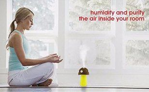 Mr. Cool Mushroom | Hefty ABS, PP, and PET Portable USB Cute Mushroom Air Mist Humidifier Purifier with LED Light... N8