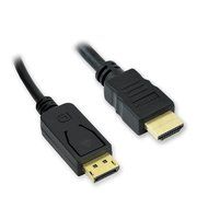 BuyCheapCables&reg; 6 Feet DisplayPort to HDMI Cable - Gold Plated Video Adapter Converter Male to Male in Black N6