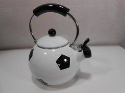 Novelty Soccer Ball Tea Kettle Enamel on Steel 2.5 Qts N7