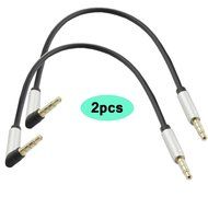 Seadream 2Pack 6 inch 4-Pole 3.5mm Male Right Angle to 3.5mm Female Stereo Audio Cable Headset Extension Cable... N3
