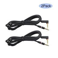 Seadream 2Pack 6 inch 4-Pole 3.5mm Male Right Angle to 3.5mm Female Stereo Audio Cable Headset Extension Cable... N4