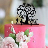 Ecape Sweet Heart Wedding Cake Topper Bride and Groom Bridal Cake Toppers Couple Cake Toppers with Art Words Mr... N2