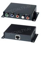 HD Component Video Analog Stereo RCA Balun Extender over single Cat5e/6, includes Sender &amp; Receiver