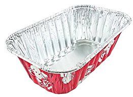 Handi-Foil 1 lb. Red Christmas Holiday Snowman Aluminum Foil Mini-Loaf Pan w/Clear Dome Lid (100) N5