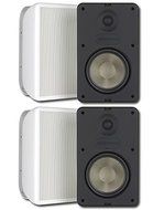 Pair Moderno M6 6-1/2" Indoor Outdoor Stereo Speakers White
