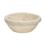 8.5 Inch Round Bread Proofing Basket Banneton Brotform with Linen Liner Combo N3