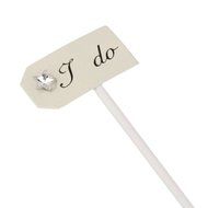 Paper Star I do Cake Topper Cupcake Pick Wedding Party Decor Pack of 10 - Beige