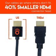ECHOGEAR 6' Ultra Slim Flexible HDMI Cable - High-Speed Supports Full 1080P, 4K, UltraHD, 3D, Ethernet, and Audio... N5