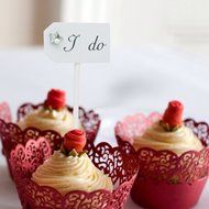 Paper Star I do Cake Topper Cupcake Pick Wedding Party Decor Pack of 10 - Beige N3