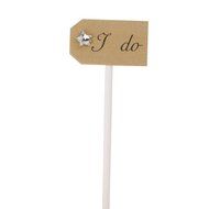 Paper Star I do Cake Topper Cupcake Pick Wedding Party Decor Pack of 10 - Beige N4