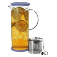 FORLIFE LUCENT Glass Iced Tea Jug with Capsule Infuser, 48-Ounce, Charcoal N4