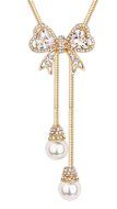 E.a@market Fashion Bowknot Long Necklace Sweater Chain for Women (Platinum) N3