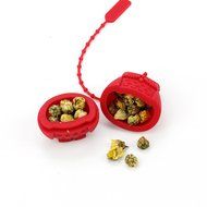 2pcs Silicone Mini Owl Tea Bag,Ezeso Reusable Tea Filter Infuser Strainer for Coffee Herb Punch (Red + Grey) N2