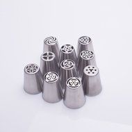 10 pcs/set Russian Icing Piping Nozzles Cake Decoration Tips Home Baking DIY Tool Tulip Rose Nozzle Tip N3
