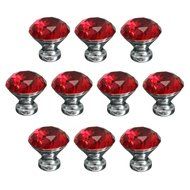 KINGSO 10pcs Crystal Glass Cupboard Wardrobe Knob Door Cabinet Drawer Pull Handle 30mm N24